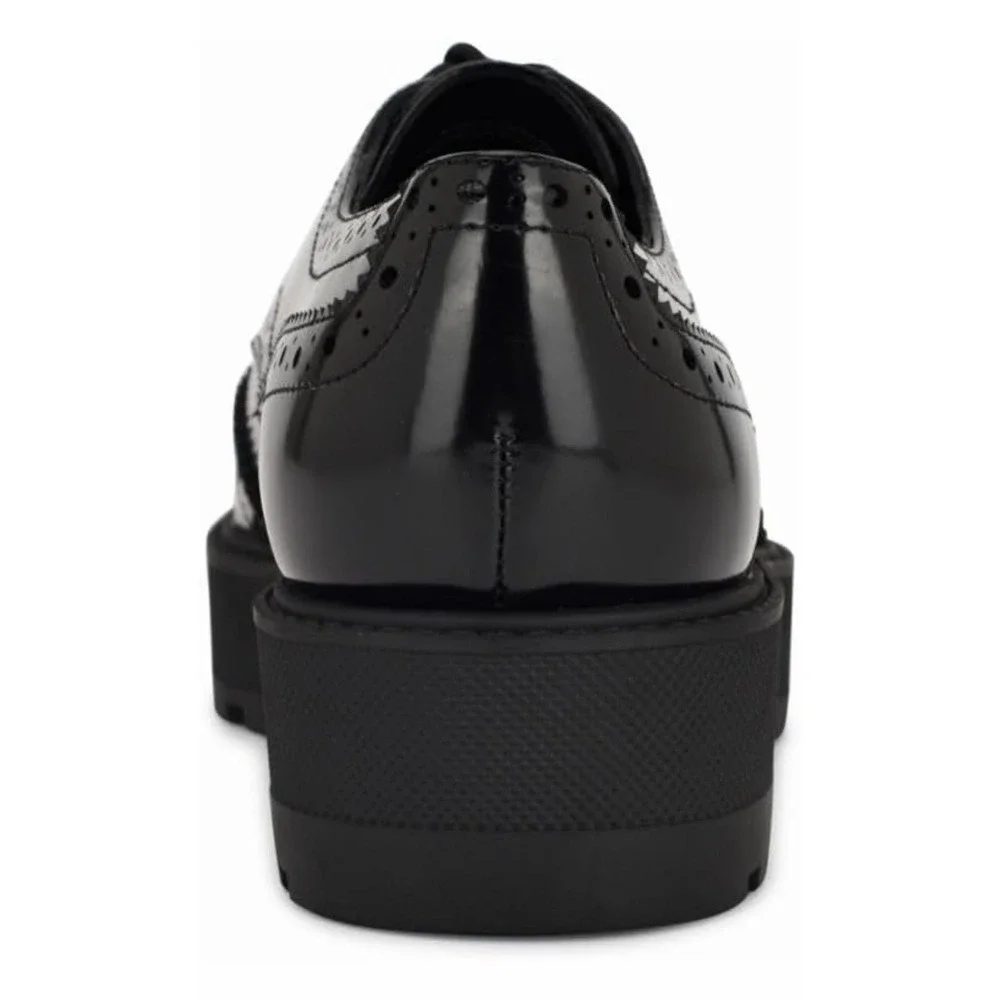 9 West Women's Brogues Patent Leather Wing Tip Platform Derby Shoe Sz 8.5 NIB - Picture 4 of 9